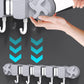 Punch-Free Bathroom Row Suction Cup Mop Clamp