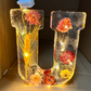 LED Floral Resin Letter Night Light